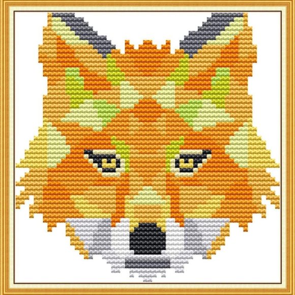 Abstract Fox Stamped Cross Stitch Kit - Picture 1 of 5